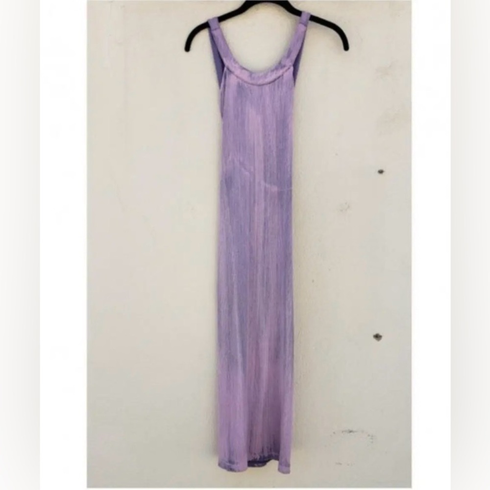Young Fabulous & Broke Purple Mineral Wash Ribbed Criss-Cross Midi Dress M, NWT - Picture 9 of 10